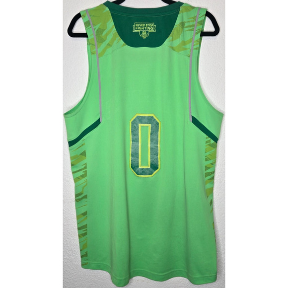 Adidas Mens Notre Dame Jersey Medium Green Fighting Irish Game Issued Basketball - Picture 4 of 10